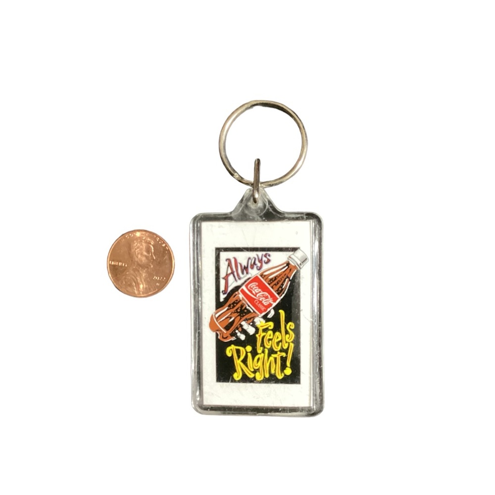 Vintage 1980's Coca-Cola Always Feels Right Keychain‎